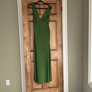 MESHKI green satin dress size small - once time